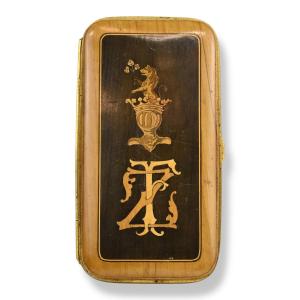 Finely Inlaid Wooden Cigar Holder - Germany - 1880